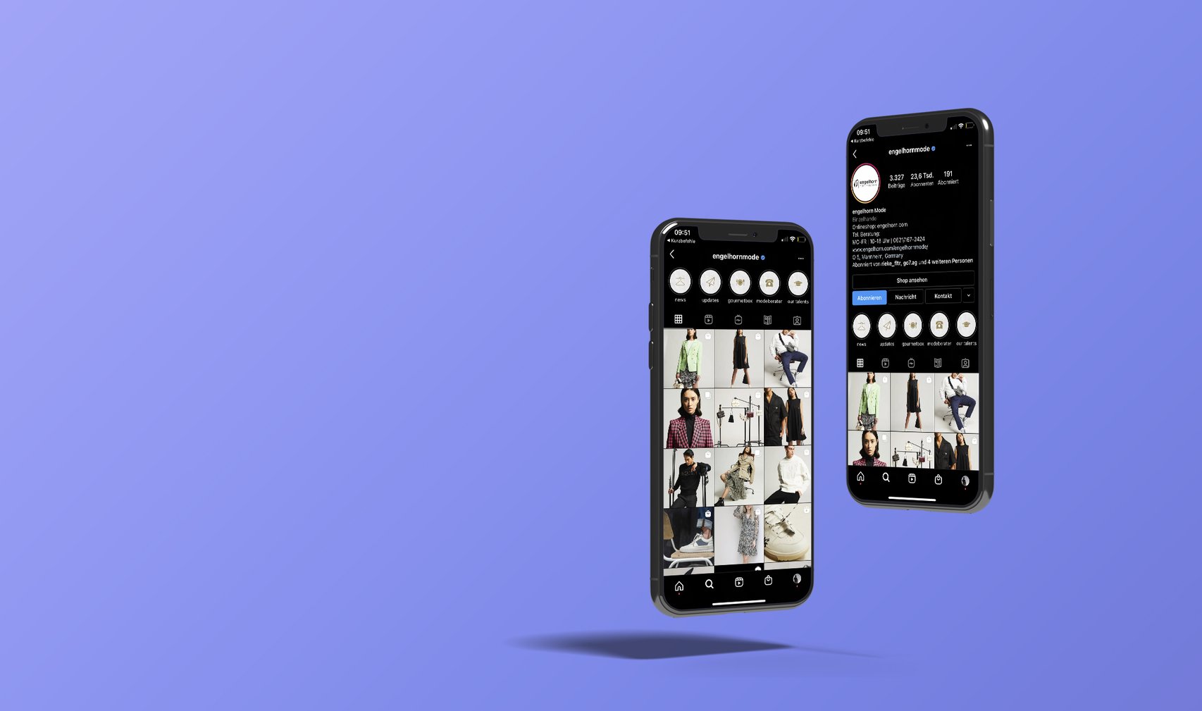 Let's get social: brandneuen Fashion- und Sport-Content gibt es auf Instagram. Engelhorn_Social_Website